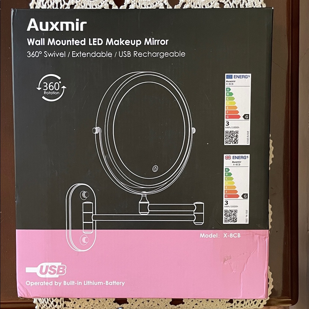 Wall Mounted LED Vanity Mirror - Black